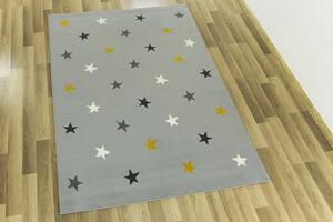Associated Weavers Dětský kusový koberec KIDS 533752/89945 šedý hvězdičky Rozměr: 100x150 cm