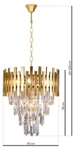 Lustr na řetězu ASPEN GOLD 9xE14/40W/230V