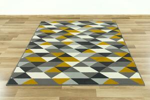 Kusový koberec LUNA 503652/89915 trojúhelníky žluté Rozměr: 120x170 cm