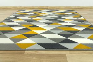 Kusový koberec LUNA 503652/89915 trojúhelníky žluté Rozměr: 200x290 cm