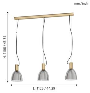 Eglo 99314 - Lustr na lanku LEBALIO 3xE27/40W/230V