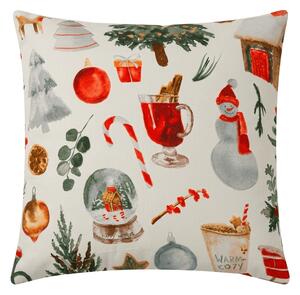 Povlak na polštář z mikrovlákna FESTIVE MAGIC 45x45 cm, bílý