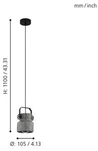 Eglo 39854 - Lustr na lanku HILCOTT 1xE27/40W/230V
