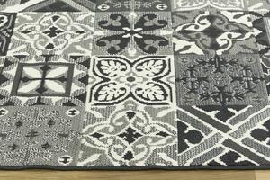 Kusový koberec LUNA 503754/89922 šedý patchwork Rozměr: 100x250 cm