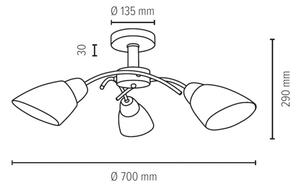 Spot-Light 8141374 - Přisazený lustr VILETTA 3xE27/60W/230V