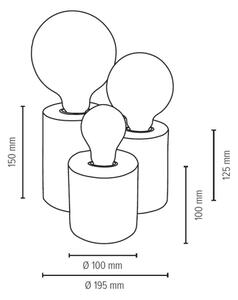 Spot-Light 2266374 - Stolní lampa VINCENT 3xE27/15W/230V dub