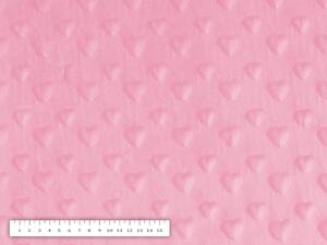 Biante Dětský povlak na polštář Minky 3D srdíčka MKS-003 Světle růžový 30 x 50 cm