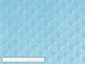 Biante Dětský povlak na polštář Minky 3D srdíčka MKS-001 Ledový modrý 30 x 50 cm
