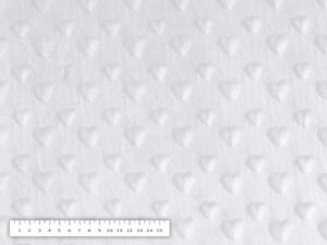 Biante Dětský povlak na polštář Minky 3D srdíčka MKS-010 Sněhově bílý 70 x 90 cm