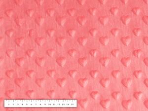 Biante Dětský povlak na polštář Minky 3D srdíčka MKS-008 Světle korálový 45 x 45 cm