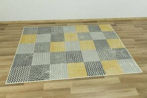Balta Kusový koberec LUNA 503568/89935 hořčicový patchwork Rozměr: 140x200 cm