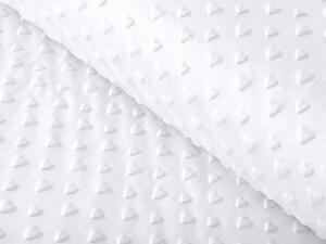 Biante Dětský povlak na polštář Minky 3D srdíčka MKS-010 Sněhově bílý 70 x 90 cm