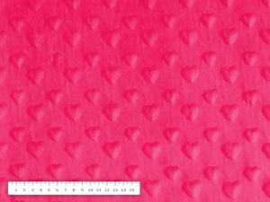 Biante Dětský povlak na polštář Minky 3D srdíčka MKS-009 Fuchsiový 40 x 40 cm
