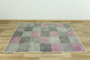 Balta Kusový koberec LUNA 503568/56935 fialový Patchwork Rozměr: 100x150 cm