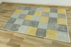 Balta Kusový koberec LUNA 503568/89935 hořčicový patchwork Rozměr: 100x150 cm