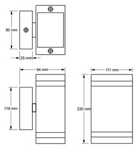 Venkovní nástěnné svítidlo LITEK 2xGU10/30W/230V IP44 šedá