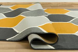 Balta Kusový koberec LUNA 503833/89925 šedý/hořčicový Rozměr: 60x110 cm