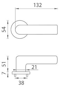 Dveřní kování MP AT - SILENA - R 7S (OC - Chrom lesklý), klika-klika, Bez spodní rozety, MP OC (chrom lesklý)