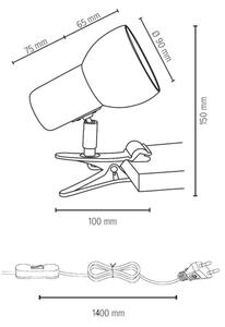 Spot-Light 2224174WK - Lampa s klipem SVENDA 1xE27/60W/230V