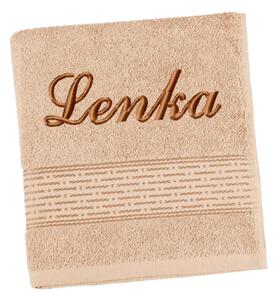 Bellatex Froté ručník proužek s výšivkou jména 50x100 cm Béžová