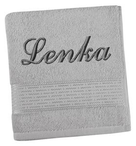Bellatex Froté ručník proužek s výšivkou jména 50x100 cm Šedá