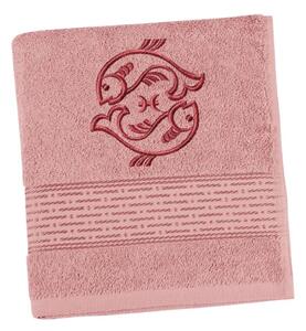 Bellatex Froté ručník proužek s výšivkou znamení zvěrokruhu 50x100 cm Burgundy