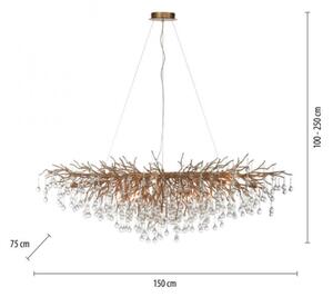 Paul Neuhaus 2031-11 - Lustr na lanku ICICLE 15xG9/40W/230V 75x150 cm mosaz