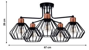 Přisazený lustr PORTO 5xE27/40W/230V
