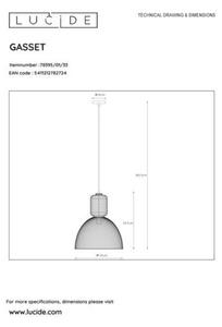 Lucide 78395/01/33 - Lustr na lanku GASSET 1xE27/60W/230V zelená