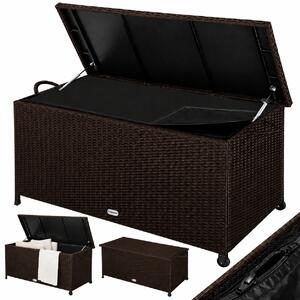 Polyratanový úložný box RICCO, 117 x 53 x 60cm, tmavě hnědá Casaria
