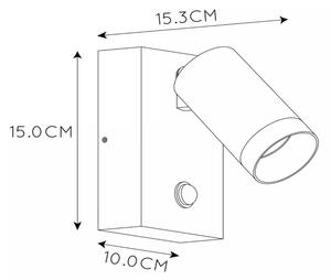 Lucide 09831/01/30 - Venkovní svítidlo se senzorem TAYLOR 1xGU10/50W/230V IP54