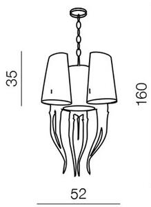 Azzardo AZ0028 - Lustr na řetězu DIABLO 6xE14/11W/230V bílá