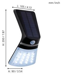 Eglo 98758 - LED Solární svítidlo se senzorem LAMOZZO LED/2W/3,7V 1200 mAh IP44