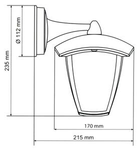 Brilagi - LED Venkovní nástěnné svítidlo LUNA 1xE27/60W/230V IP44