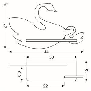 LED Dětské nástěnné svítidlo s poličkou SWAN LED/5W/230V