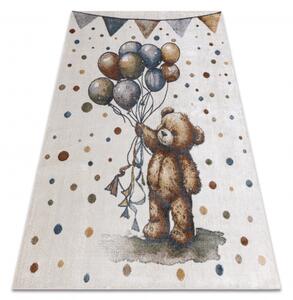 Makro Abra Dětský kusový koberec BONO 9614 Medvídek Balónky krémový světle šedý Rozměr: 80x150 cm