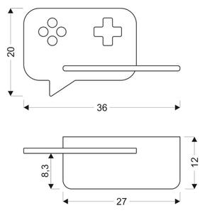 LED Dětské nástěnné svítidlo s poličkou CONSOLE LED/5W/230V zelená