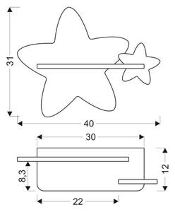 LED Dětské nástěnné svítidlo s poličkou STAR LED/5W/230V