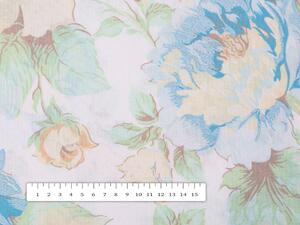 Biante Bavlněný běhoun na stůl Sandra SA-139 Velké modré květy na bílém 20x120 cm