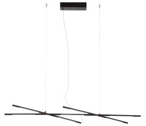 Černé kovové závěsné LED světlo Nova Luce Raccio 115 cm