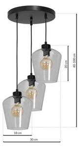 Lustr na lanku SANTIAGO 3xE27/60W/230V čirá