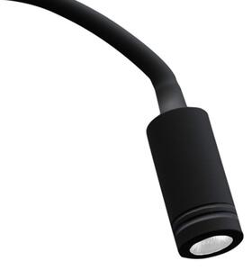 LED Flexibilní nástěnná lampička s USB BASE LED/8W+LED/2W/230V černá