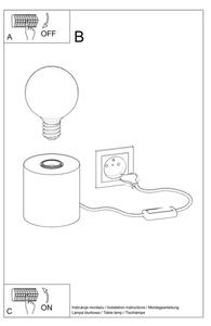 Sollux SL.0680 - Stolní lampa SALGADO 1xE27/60W/230V beton