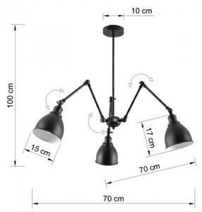 Sollux SL.0614 - Lustr na tyči STARK SHADE 3xE27/60W/230V