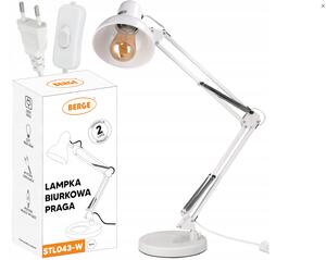 BERGE Stolní lampa XL Praga 1xE27 LED bílá