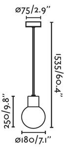 FARO 74427C-01 - Venkovní lustr na lanku MOON 1xE27/15W/230V IP44