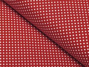 Biante Bavlněné prostírání na stůl Sandra SA-142 Bílé puntíky na rubínově červeném 30x40 cm