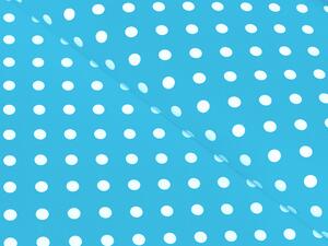 Bavlněná látka/plátno Sandra SA-135 Bílé puntíky na modrém - šířka 150 cm