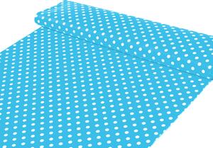 Bavlněná látka/plátno Sandra SA-135 Bílé puntíky na modrém - šířka 150 cm