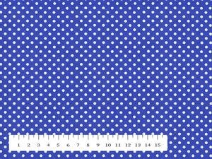 Bavlněná látka/plátno Sandra SA-146 Bílé puntíky na tmavě modrém - šířka 140 cm